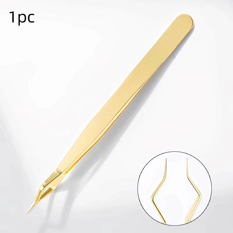 Precision Anti Static Stainless Steel Tweezers for Eyelash and Nail Art