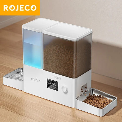 Automatic Pet Feeder and Water Fountain 8.5L Button Version for Cats and Dogs
