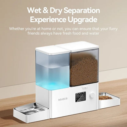 Automatic Pet Feeder and Water Fountain 8.5L Button Version for Cats and Dogs