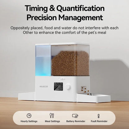 Automatic Pet Feeder and Water Fountain 8.5L Button Version for Cats and Dogs