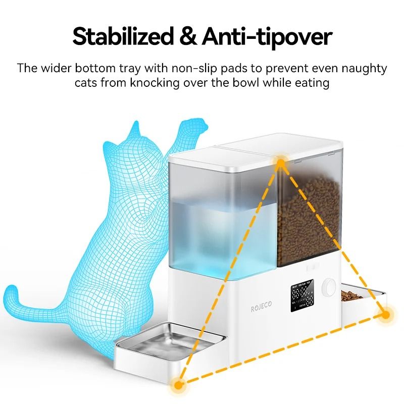 Automatic Pet Feeder and Water Fountain 8.5L Button Version for Cats and Dogs