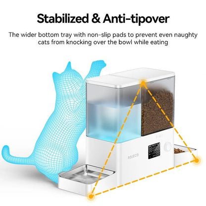 Automatic Pet Feeder and Water Fountain 8.5L Button Version for Cats and Dogs