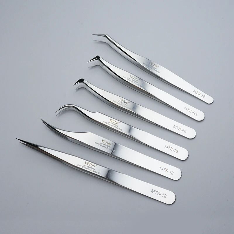 Precision Stainless Steel Tweezers for Eyelash Extensions