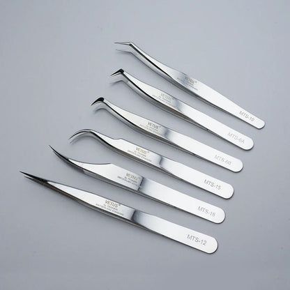 Precision Stainless Steel Tweezers for Eyelash Extensions
