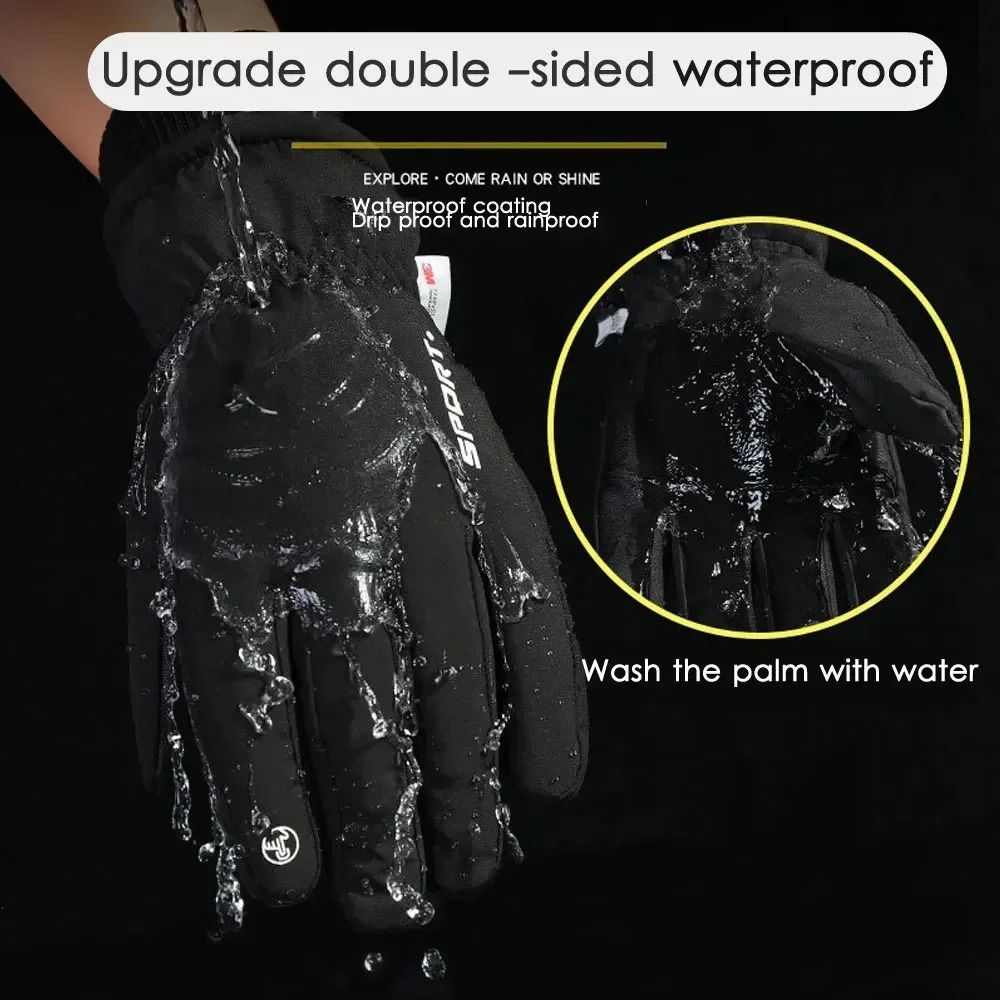 Winter Waterproof Cycling Gloves for Men Outdoor Sports Motorcycle Ski Running Full Finger Touch Screen Gloves