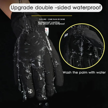 Winter Waterproof Cycling Gloves for Men Outdoor Sports Motorcycle Ski Running Full Finger Touch Screen Gloves
