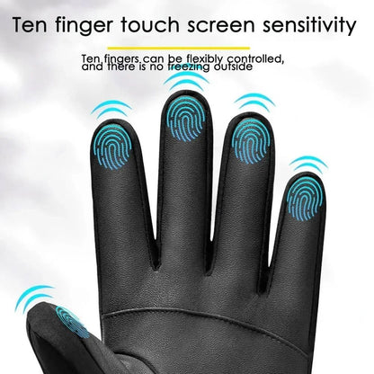 Winter Waterproof Cycling Gloves for Men Outdoor Sports Motorcycle Ski Running Full Finger Touch Screen Gloves