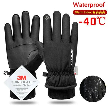Winter Waterproof Cycling Gloves for Men Outdoor Sports Motorcycle Ski Running Full Finger Touch Screen Gloves