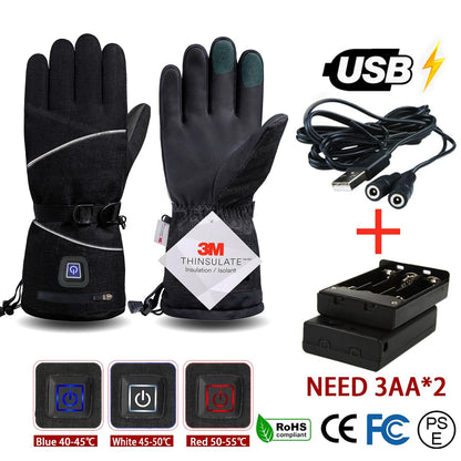 Winter Waterproof Cycling Gloves for Men Outdoor Sports Motorcycle Ski Running Full Finger Touch Screen Gloves