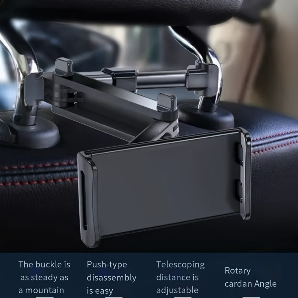 Rotating Seat Headrest Bracket, Telescopic Car Rear Pillow, Phone Tablet Holder for Kids Travel