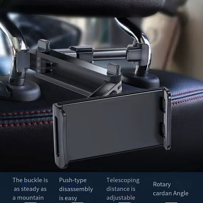 Rotating Seat Headrest Bracket, Telescopic Car Rear Pillow, Phone Tablet Holder for Kids Travel