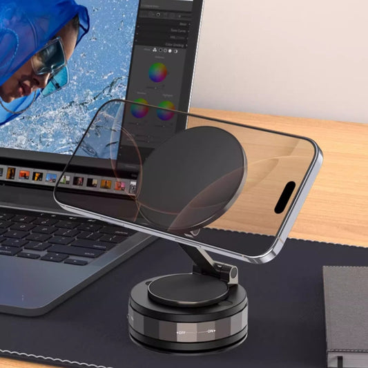 Magnetic Car Phone Holder with Vacuum Suction, Rotation Mount, Universal Navigation Bracket for Huawei, iPhone