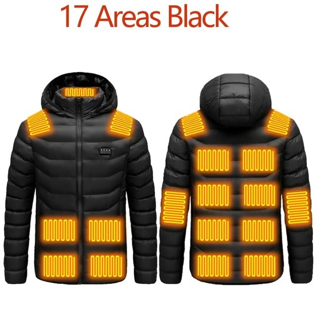 Smart Heated Winter Parka Jacket with Adjustable USB Heating and Thermostat Control