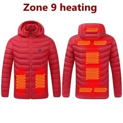 Smart Heated Winter Parka Jacket with Adjustable USB Heating and Thermostat Control