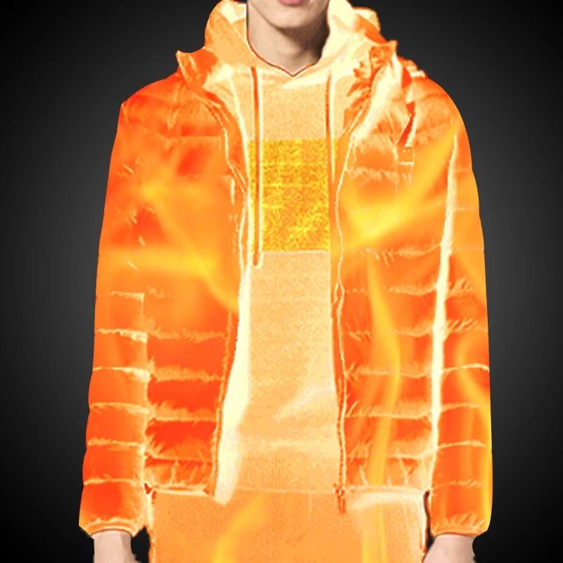 Smart Heated Winter Parka Jacket with Adjustable USB Heating and Thermostat Control