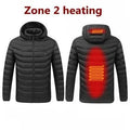 2 areas heated / black