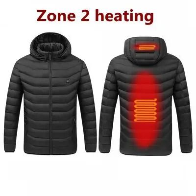 Smart Heated Winter Parka Jacket with Adjustable USB Heating and Thermostat Control
