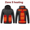 9 areas heated / black