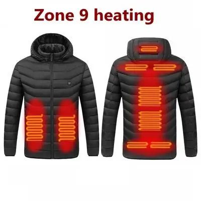 Smart Heated Winter Parka Jacket with Adjustable USB Heating and Thermostat Control