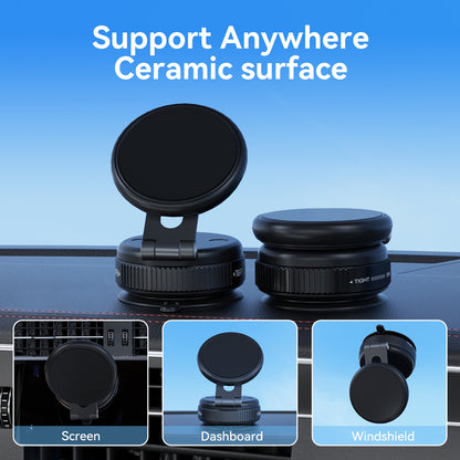 Foldable Phone Holder, Rotation Vehicle Mount, Vacuum Suction Bracket for Secure and Safe Driving