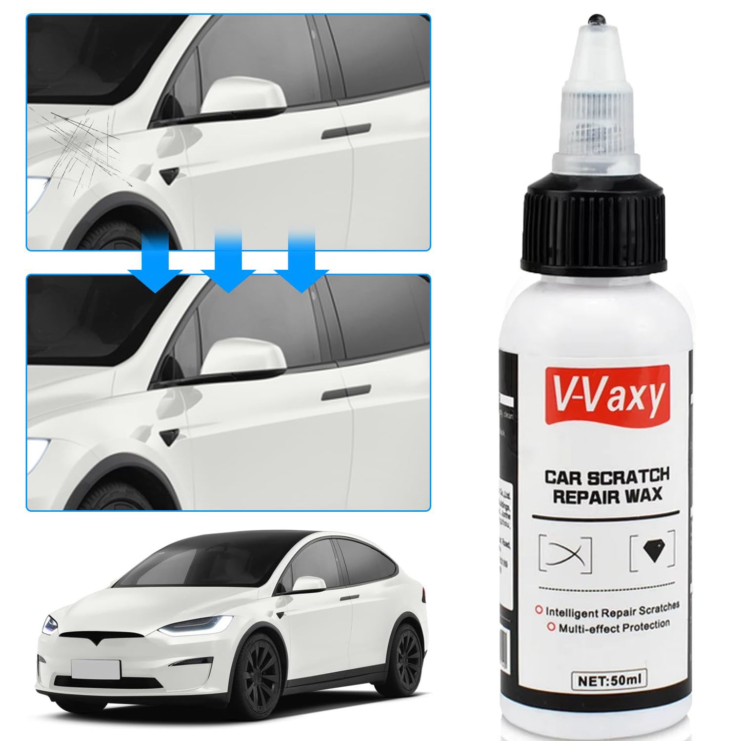 V-Vaxy Car Scratch Remover Wax, Polishing Compound, Rust Cleaning Agent for Auto Paint and Wheel Hub Repair