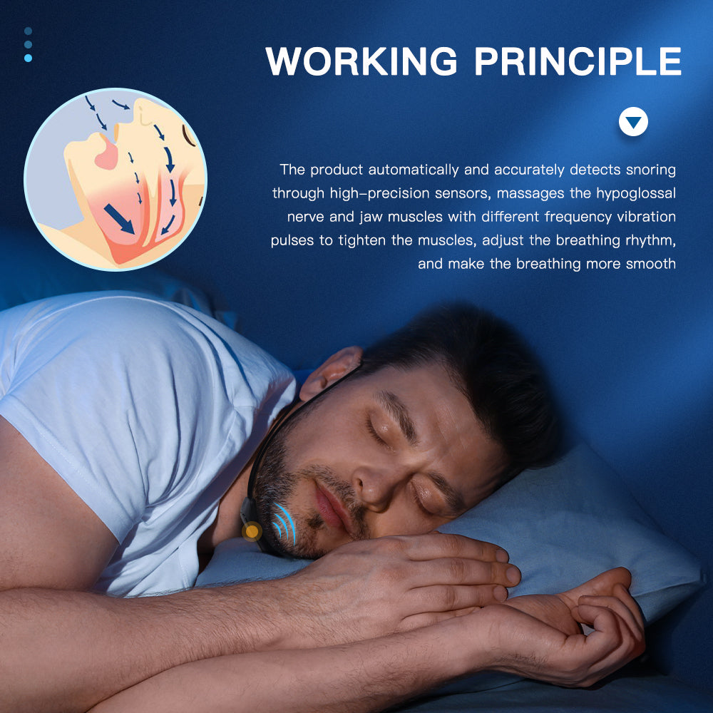 Sleep Well Stop Snore Device, EMS Pulse Comfortable Aid, Smart USB Anti Snoring Sleep Apnea Health Care