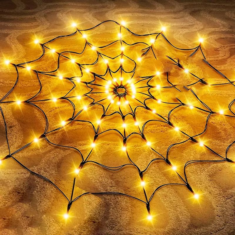 Halloween LED Spider Web String Lights – Ghost Festival Atmosphere Decoration
