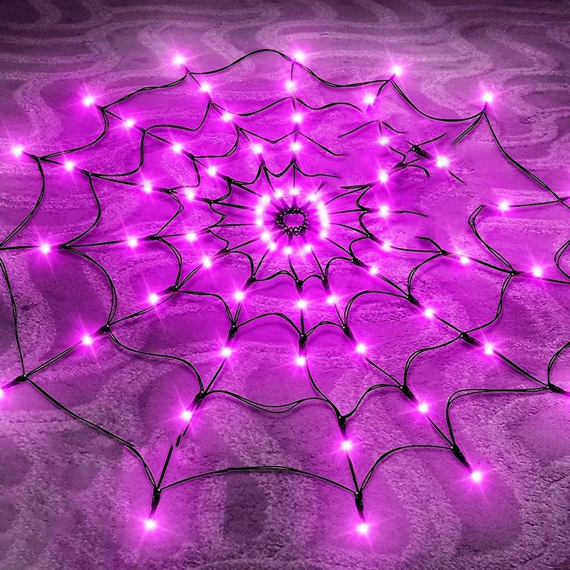 Halloween LED Spider Web String Lights – Ghost Festival Atmosphere Decoration
