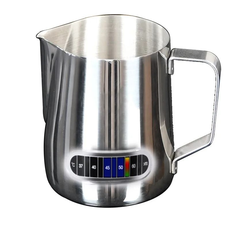 12oz and 20oz Milk Frothing Pitcher with Temperature Display Stainless Steel Milk Frother Jug for Latte Art
