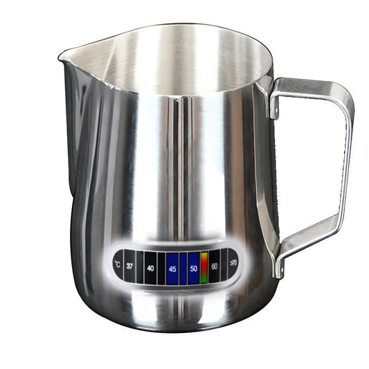 12oz and 20oz Milk Frothing Pitcher with Temperature Display Stainless Steel Milk Frother Jug for Latte Art