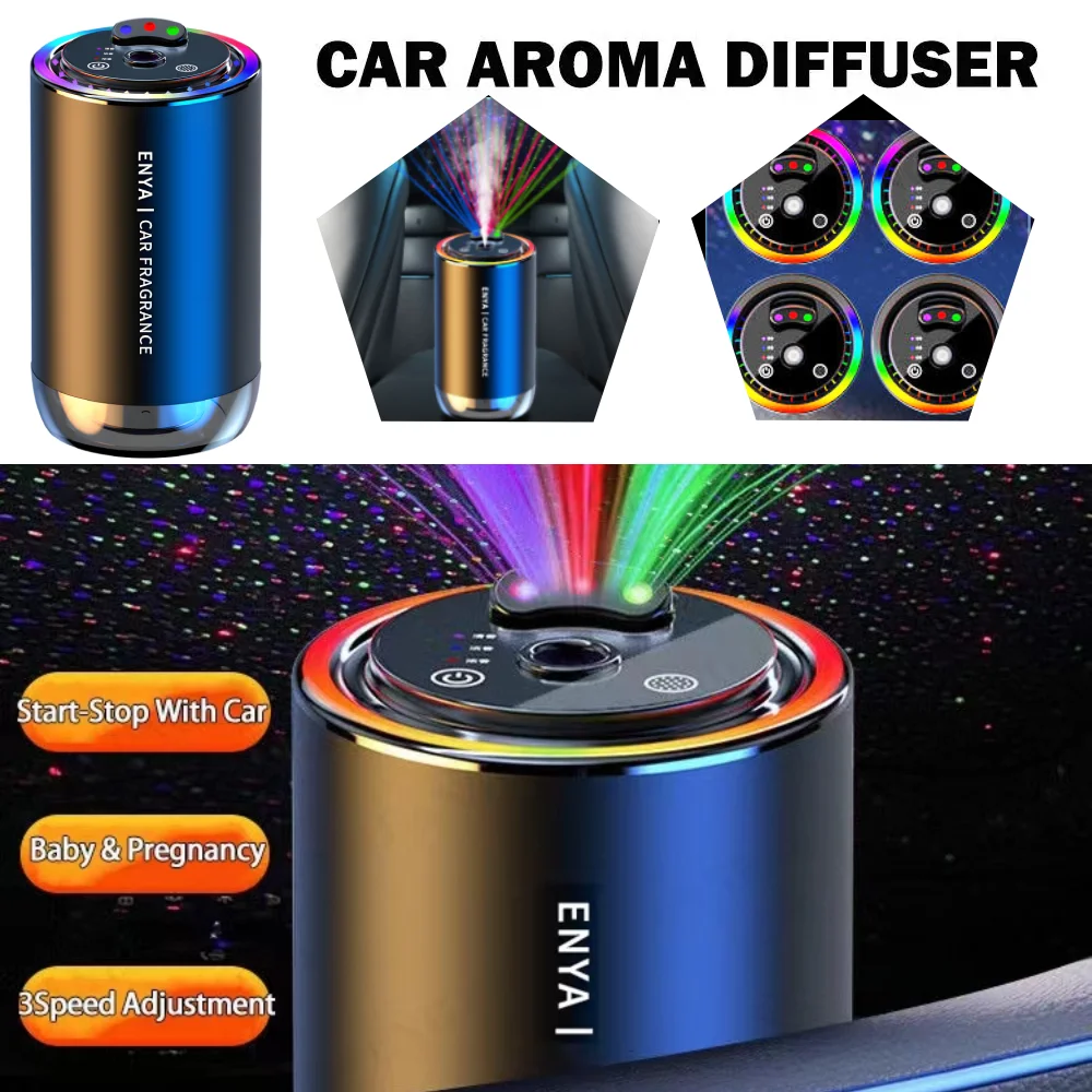 Intelligent Car Aromatherapy, Automatic Spray Perfume Diffuser, Car Air Freshener, Color Starry Sky Design