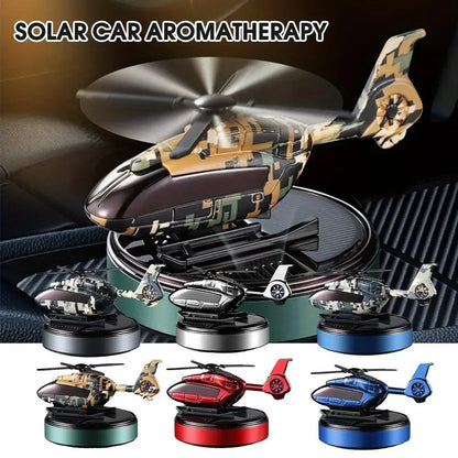 Solar Helicopter Car Air Freshener, Propeller Rotating Perfume Diffuser, Stylish Auto Interior Decoration