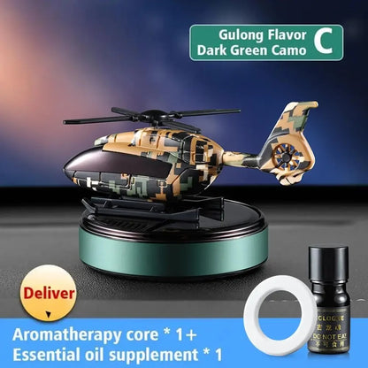 Solar Helicopter Car Air Freshener, Propeller Rotating Perfume Diffuser, Stylish Auto Interior Decoration