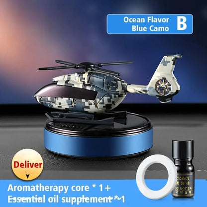Solar Helicopter Car Air Freshener, Propeller Rotating Perfume Diffuser, Stylish Auto Interior Decoration