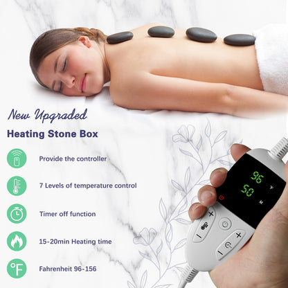 Professional Spa Massage Tool, Hot Stone Massage Set with Temperature Adjustment, Hot Stone Massage Set with Heater