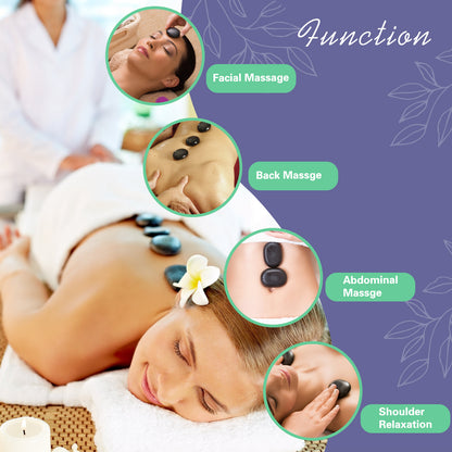 Professional Spa Massage Tool, Hot Stone Massage Set with Temperature Adjustment, Hot Stone Massage Set with Heater