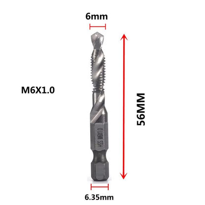 Titanium Plated HSS Hex Shank Screw Tap Drill Bits – Metric M3–M10