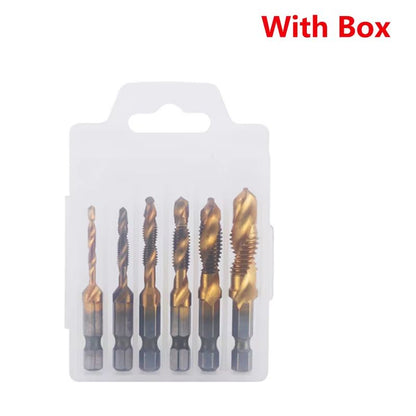 Titanium Plated HSS Hex Shank Screw Tap Drill Bits – Metric M3–M10