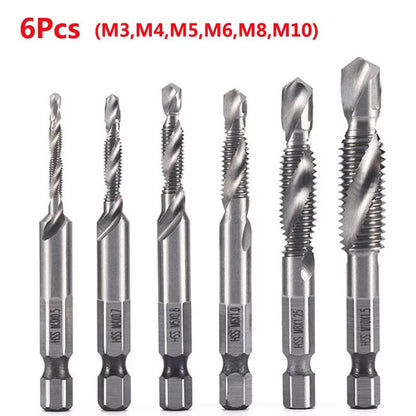 Titanium Plated HSS Hex Shank Screw Tap Drill Bits – Metric M3–M10