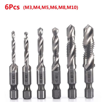 Titanium Plated HSS Hex Shank Screw Tap Drill Bits – Metric M3–M10