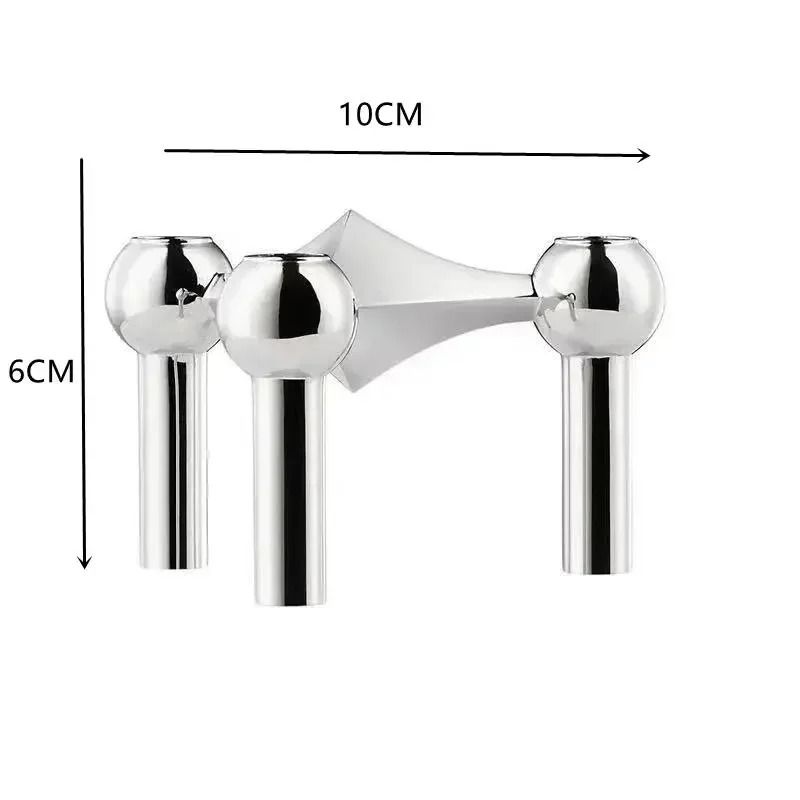 Metal Molecular Structure Candle Holder Nordic Silver Candlestick Centerpiece