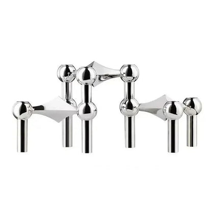 Metal Molecular Structure Candle Holder Nordic Silver Candlestick Centerpiece