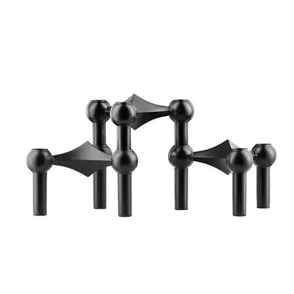 Metal Molecular Structure Candle Holder Nordic Silver Candlestick Centerpiece