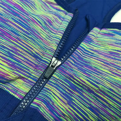 Women Sports Bra Front Zipper Breathable High Impact Yoga Running Vest