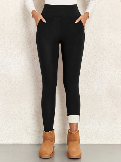 Thick Warm High Waist Winter Leggings with Pockets for Women