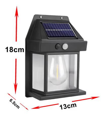 LumaGlow Outdoor Solar Wall Light with Motion Induction and Warm Tungsten Glow