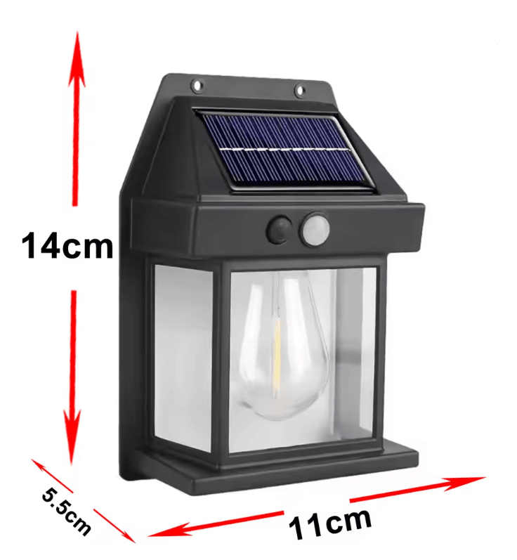 LumaGlow Outdoor Solar Wall Light with Motion Induction and Warm Tungsten Glow