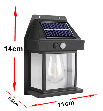LumaGlow Outdoor Solar Wall Light with Motion Induction and Warm Tungsten Glow