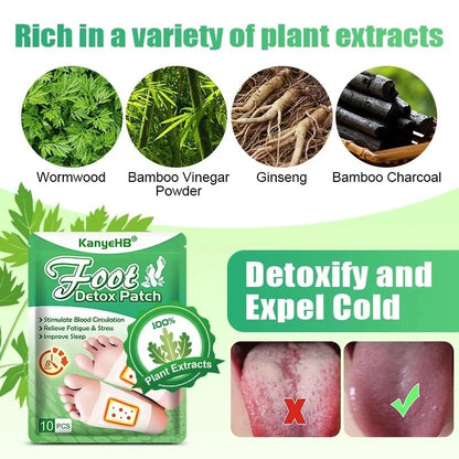 Detox Foot Patches 10 20 PCS Natural Herbal Wormwood Foot Cleansing Stickers