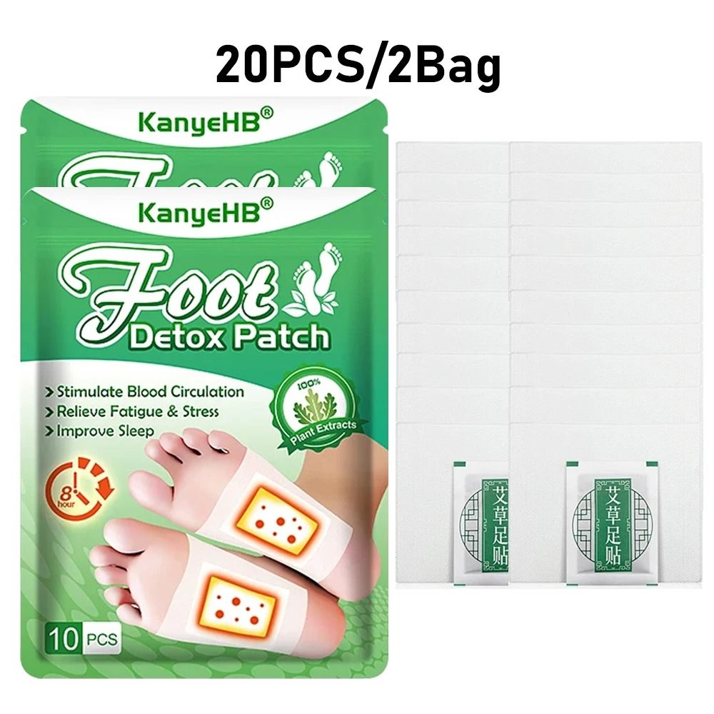 Detox Foot Patches 10 20 PCS Natural Herbal Wormwood Foot Cleansing Stickers